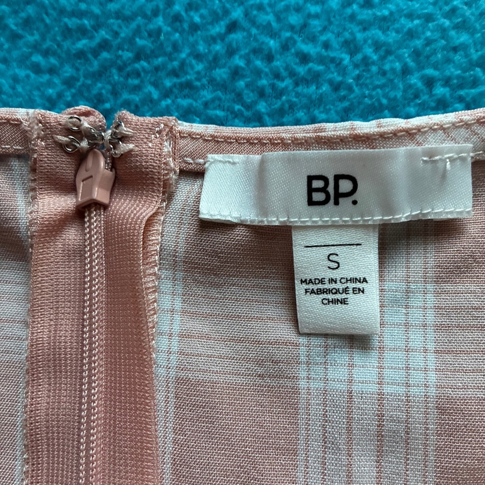 NEW BP Gingham Peach-White Plaid Mini Dress - Picture 4 of 4